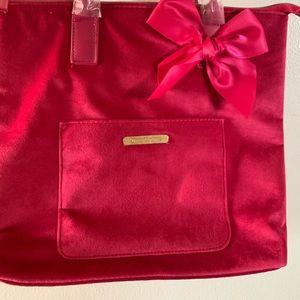Pink velvet purse